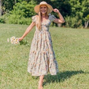 DANIELLE BERNSTEIN Floral Maxi Dress size 1X